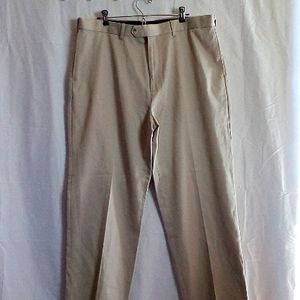 Savane Men's 100% Cotton Dress Pants 38 x 32 Alabaster